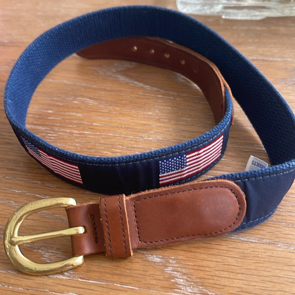 American flag USA Preston, leather patriotic July 4 red white blue belt size 30
